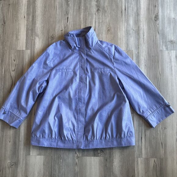 Chico's Women’s Faux Suede Snakeskin Zipper Jacket Purple 3/4 Sleeve Size 2 - Picture 5 of 10